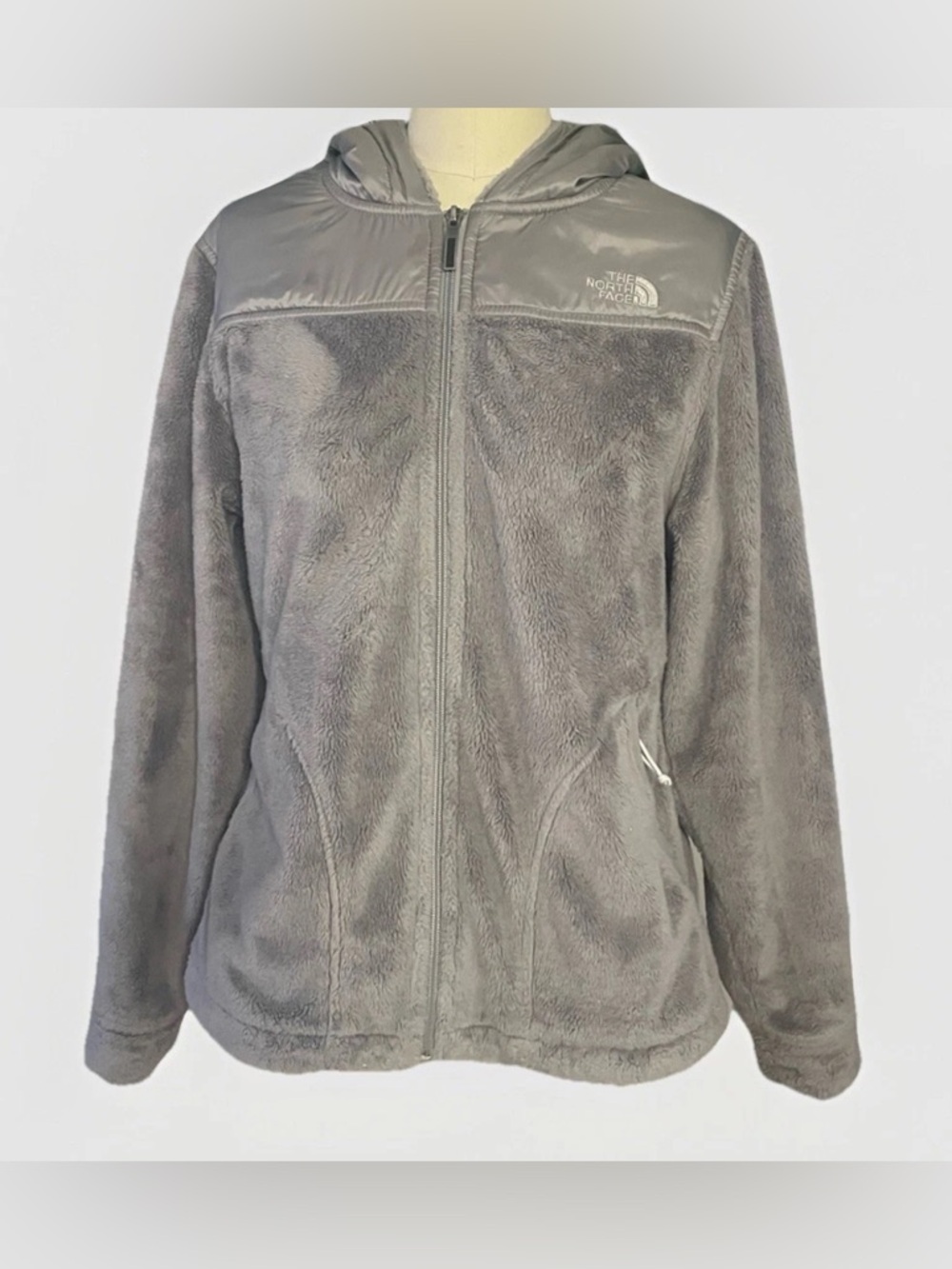 🩶The North Face Women's Gray Plush Fleece Hooded Jacket🐨